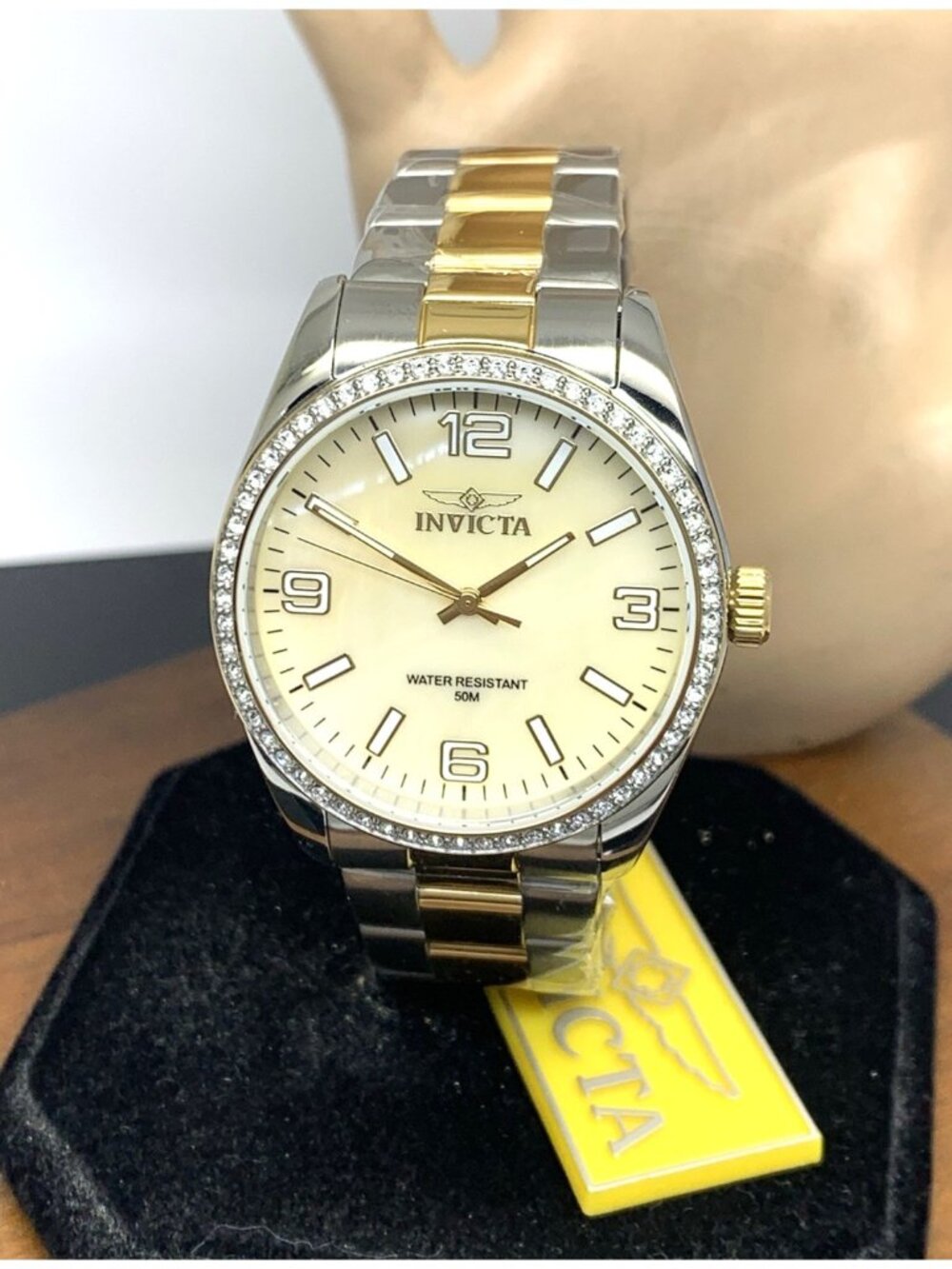 Invicta Women's Watch 50135 Quartz Mother of Pearl Dial Two Tone Steel 38mm